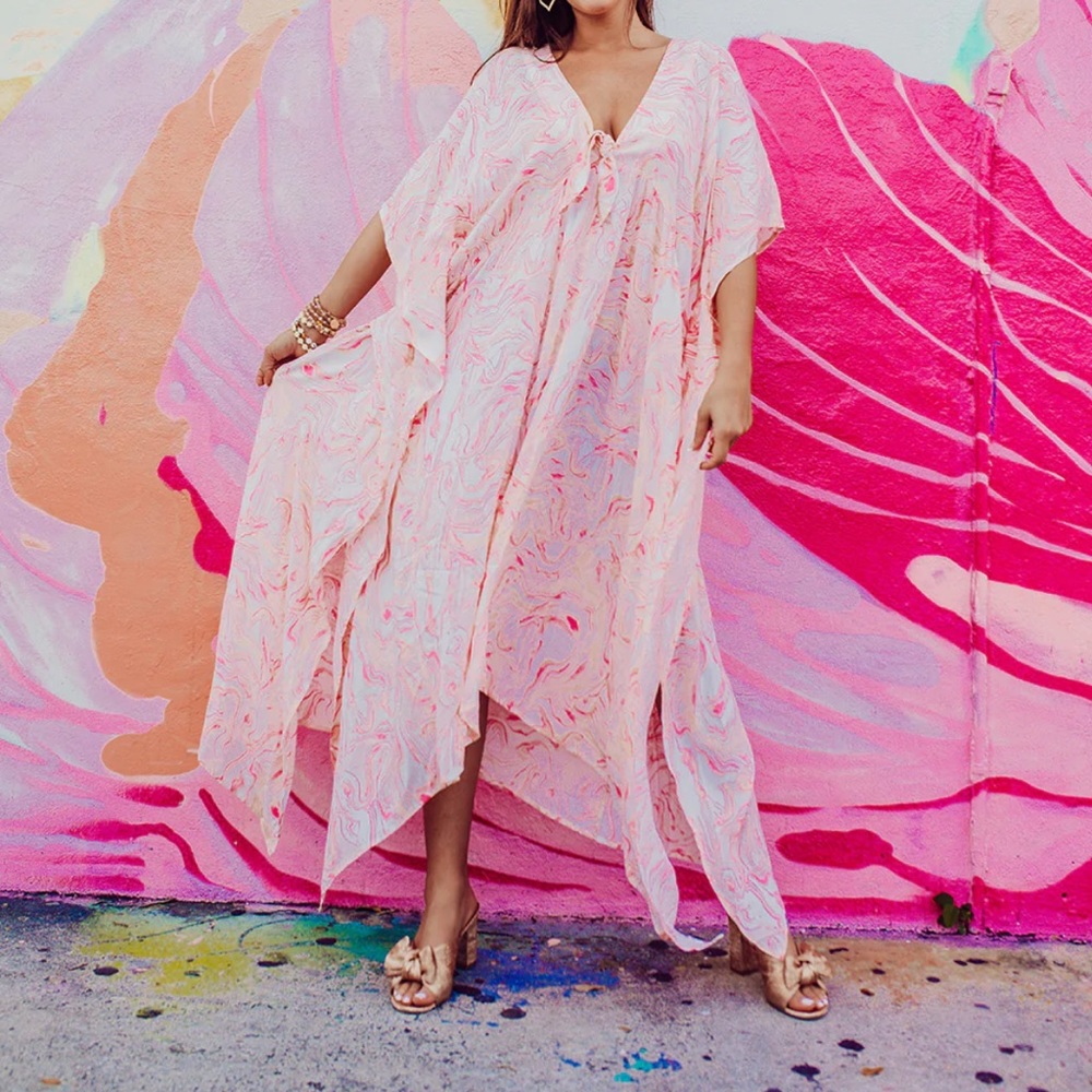 Buddy Love MAMIE CAFTAN MAXI DRESS - PEACHES